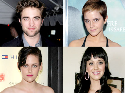 Robert Pattinson, Emma Watson, Kristen Stewart, Katy Perry Robert Pattinson, Emma Watson, Kristen Stewart, Katy Perry